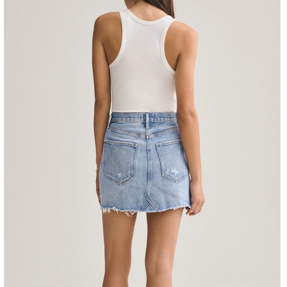 SOLD AGOLDE High Rise Denim Mini Skirt - Picture 3 of 7